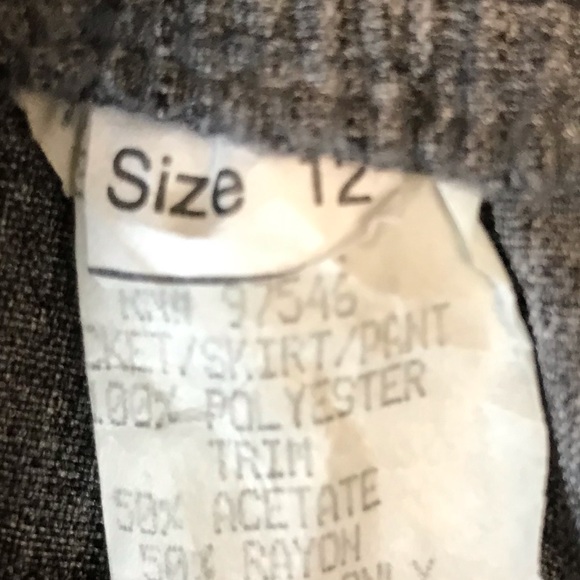 Vtg 3 Piece Pant / Skirt Suit Gray & Red Size 12 - Picture 13 of 14